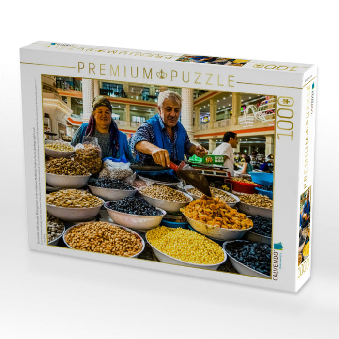 Duschanbe heißt übersetzt Montagsmarkt. In der modernen Markthalle findet er heute allerdings täglich statt - CALVENDO Foto-Puzzle'