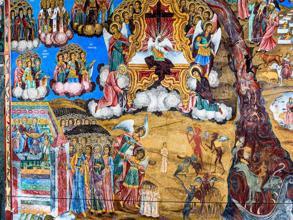 Darstellung des Jüngsten Gerichts neben dem Haupteingang der Sweta-Bogorodiza-Kirche - CALVENDO Foto-Puzzle'