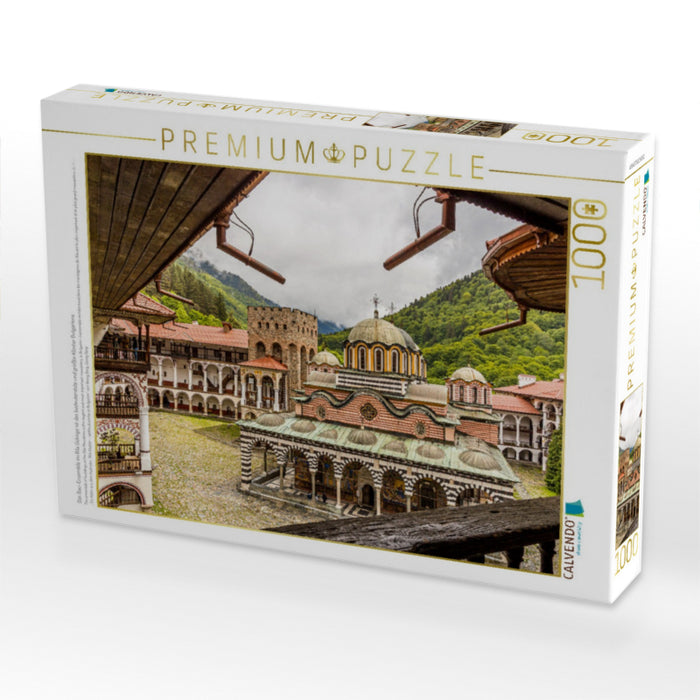 Das Bau-Ensemble im Rila Gebirge ist das bedeutendste und größte Kloster Bulgariens - CALVENDO Foto-Puzzle'