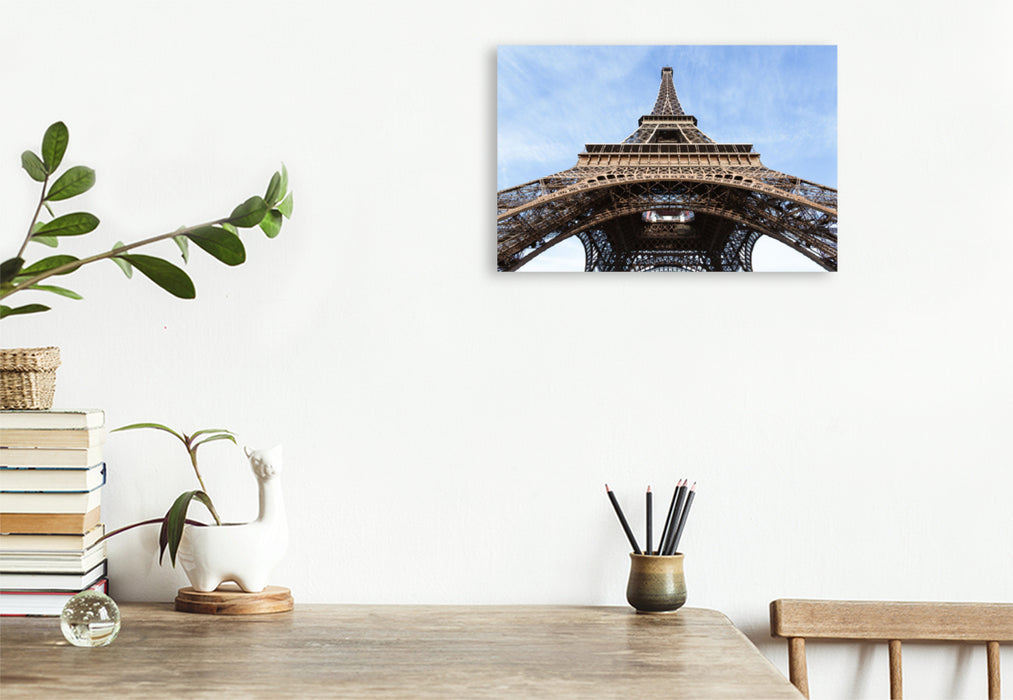 Premium textile canvas Premium textile canvas 120 cm x 80 cm across Under the Eiffel Tower 