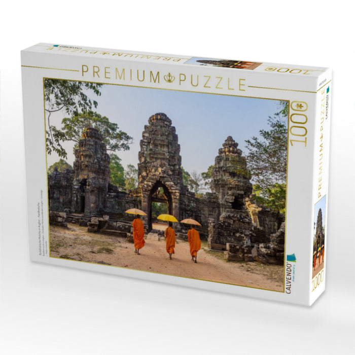 Buddhistische Mönche in Angkor - Kambodscha - CALVENDO Foto-Puzzle'
