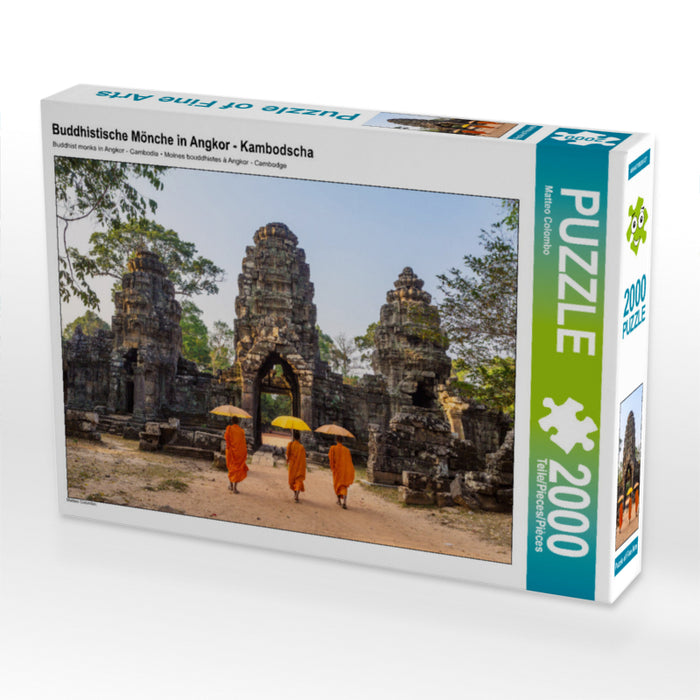 Buddhistische Mönche in Angkor - Kambodscha 2000 Teile Puzzle quer - CALVENDO Foto-Puzzle'