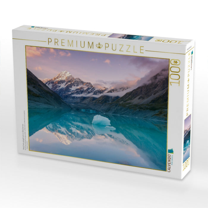 Berg Cook spiegelt sich im Gletschersee - CALVENDO Foto-Puzzle'