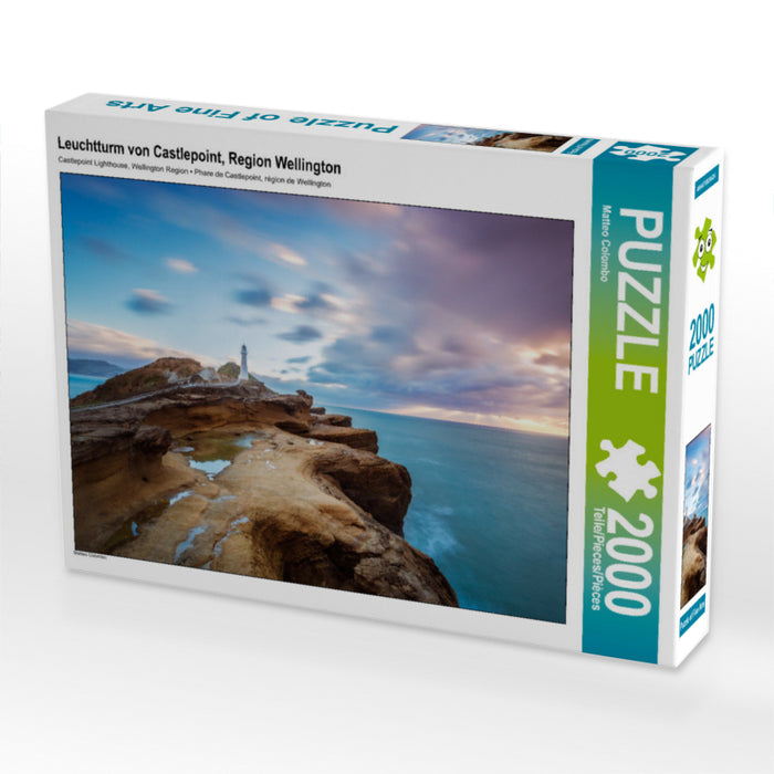 Leuchtturm von Castlepoint, Region Wellington 2000 Teile Puzzle quer - CALVENDO Foto-Puzzle'