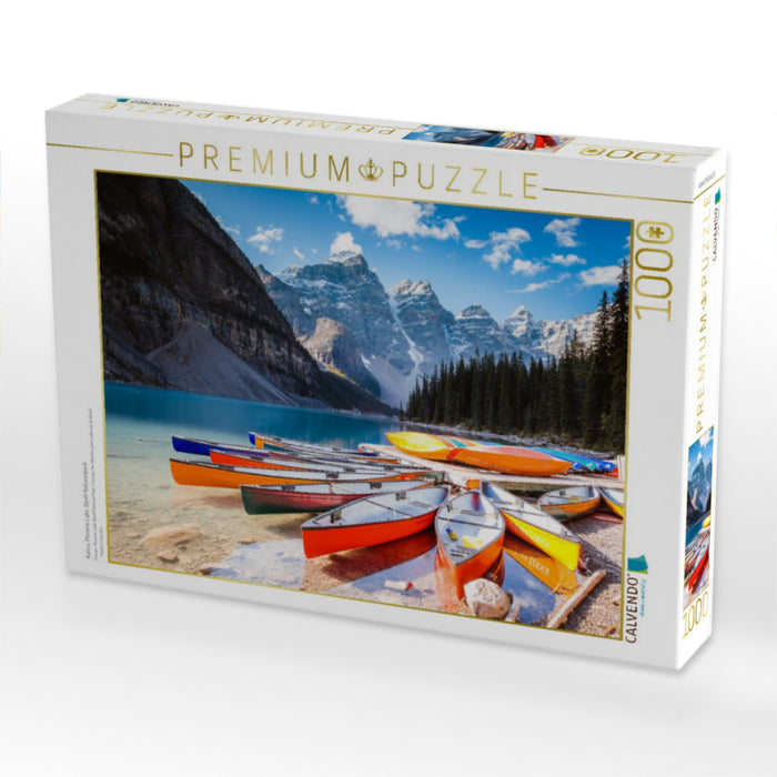 Kanus, Moraine Lake, Banff Nationalpark - CALVENDO Foto-Puzzle'