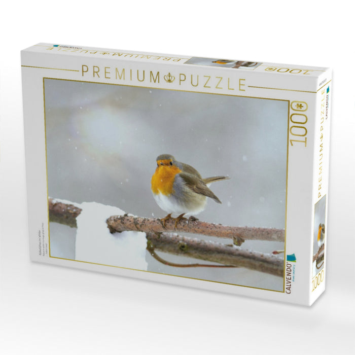 Rotkehlchen im Winter - CALVENDO Foto-Puzzle'