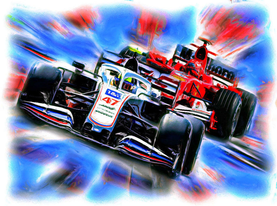 Mick Schumacher und Michael Schumacher 2000 Teile Puzzle quer - CALVENDO Foto-Puzzle'