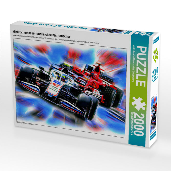 Mick Schumacher und Michael Schumacher 2000 Teile Puzzle quer - CALVENDO Foto-Puzzle'