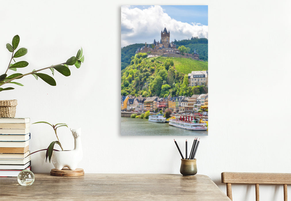 Premium Textil-Leinwand Premium Textil-Leinwand 80 cm x 120 cm  hoch Reichsburg, Cochem