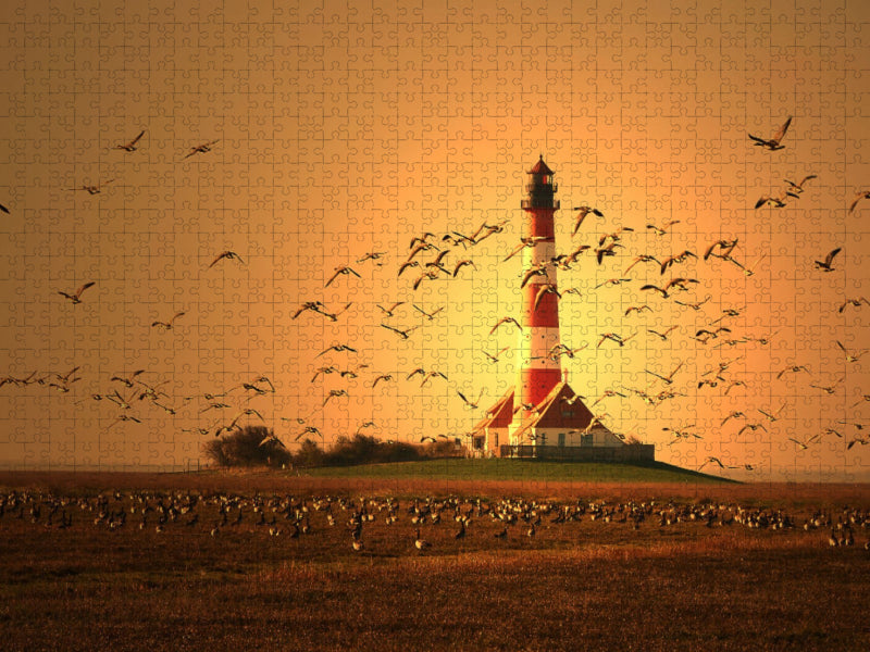 Leuchtturm Westerhever - CALVENDO Foto-Puzzle'