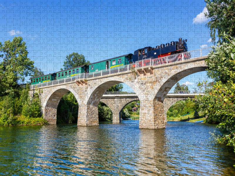 Weißeritztalbahn bei Malter - CALVENDO Foto-Puzzle'