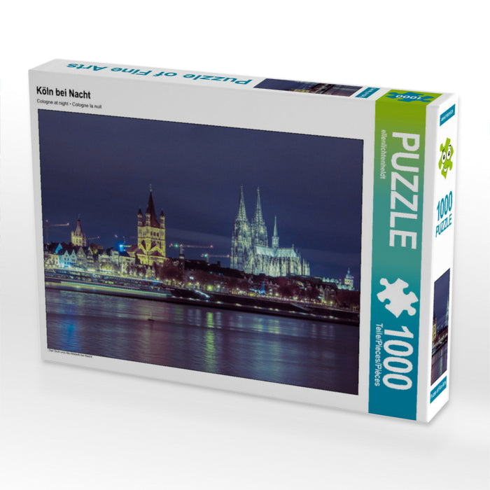 Köln bei Nacht 1000 Teile Puzzle quer - CALVENDO Foto-Puzzle'
