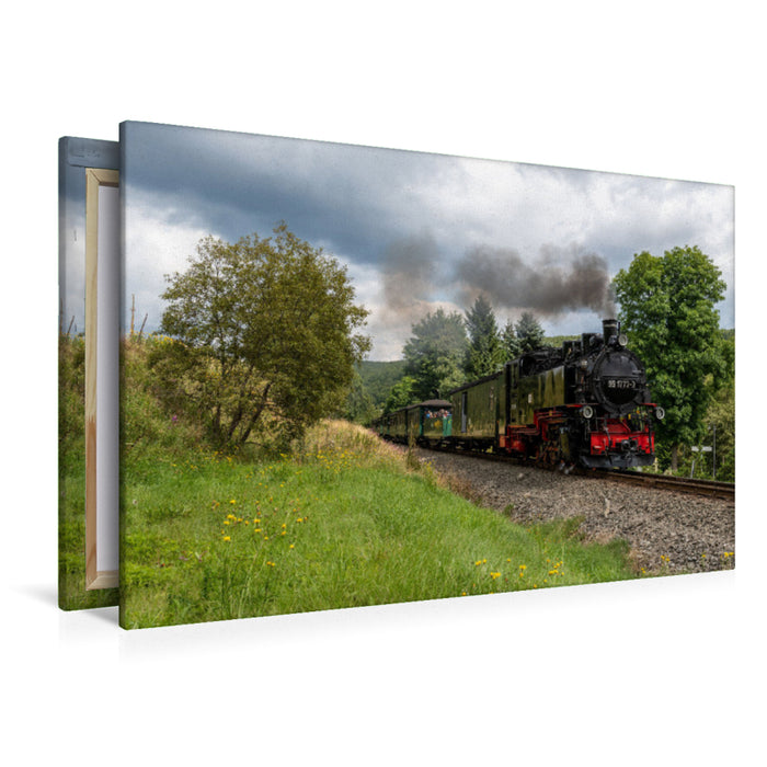 Premium Textil-Leinwand Die Fichtelbergbahn