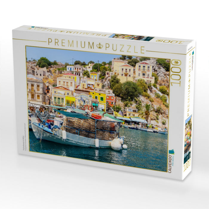 Fischerboote im Hafen - CALVENDO Foto-Puzzle'