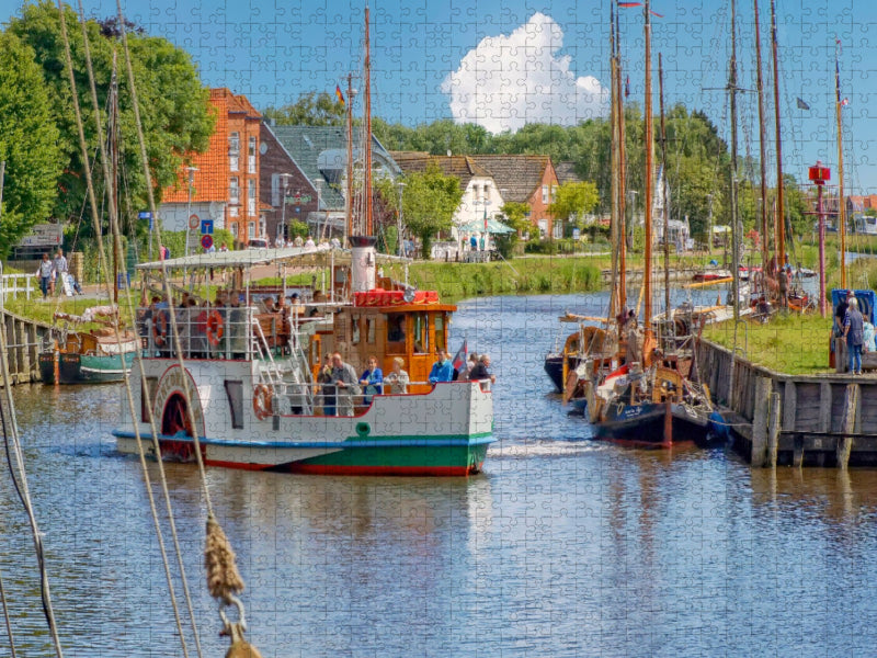 Nostalgische Boote im alten Hafen Carolinensiel - CALVENDO Foto-Puzzle'