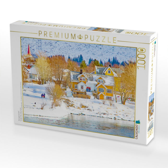 Norwegisches Dorf - CALVENDO Foto-Puzzle'