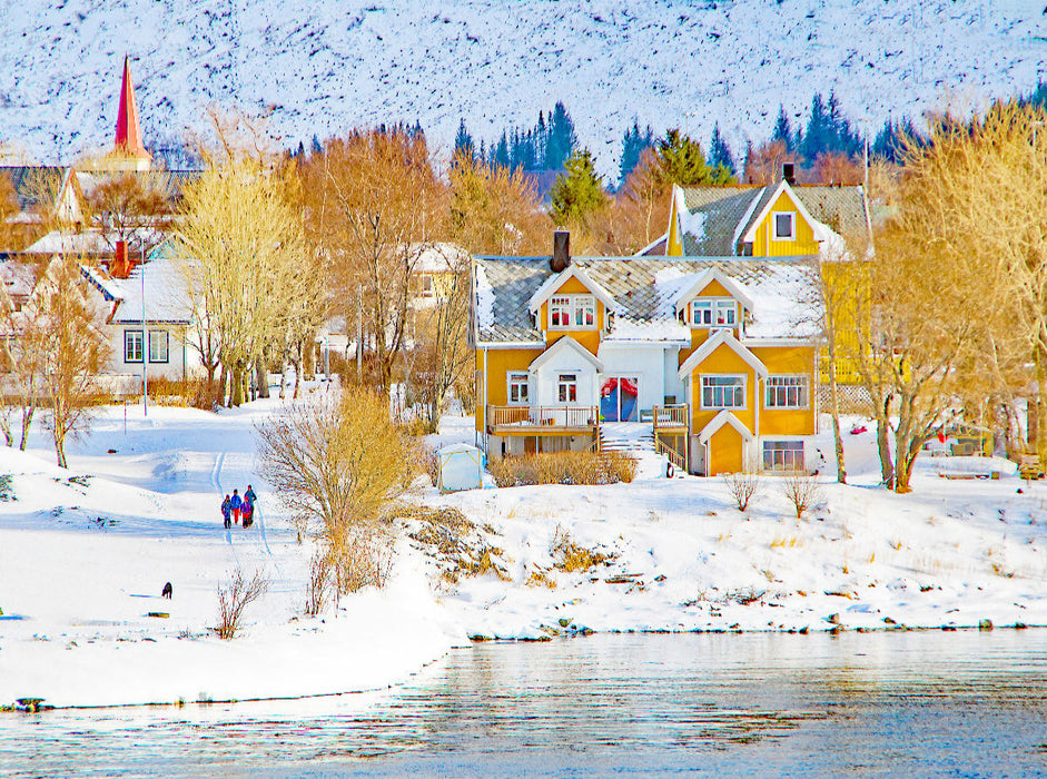 Norwegisches Dorf 2000 Teile Puzzle quer - CALVENDO Foto-Puzzle'