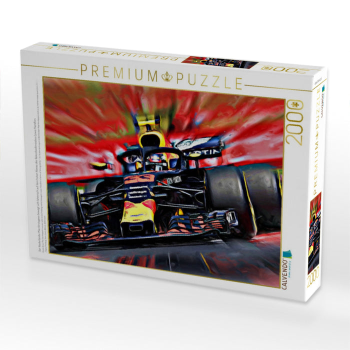 The Dutchman Max Verstappen is driving at the same high level as record world champion Lewis Hamilton. - CALVENDO photo puzzle 