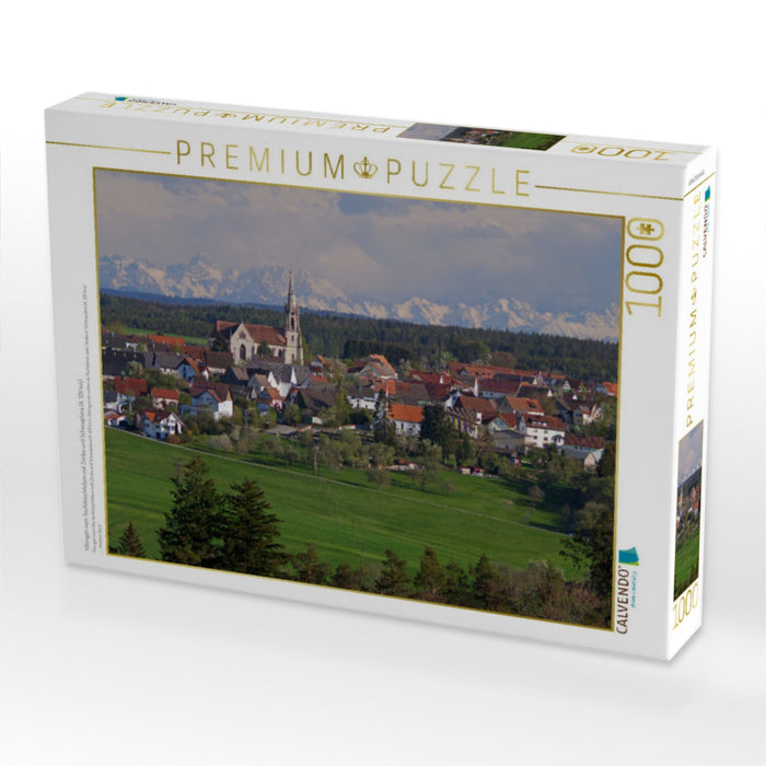 Vilsingen vom Teufelslochfelsen mit Zimba und Schesaplana (A, 120 km) - CALVENDO Foto-Puzzle'