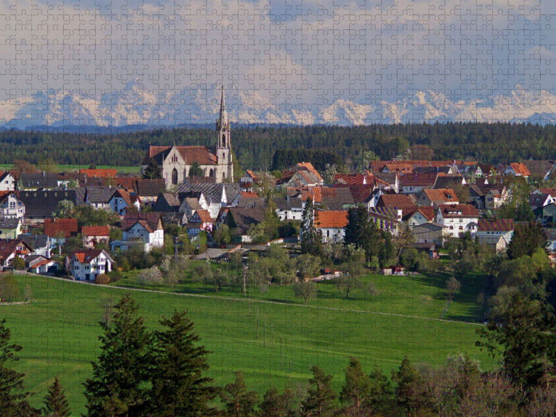 Vilsingen vom Teufelslochfelsen mit Zimba und Schesaplana (A, 120 km) - CALVENDO Foto-Puzzle'
