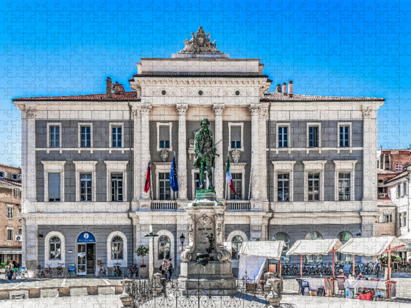 Piran in Slowenien mit dem Tartini Platz und dem Denkmal des Komponisten und Geigers Giuseppe Tartini - CALVENDO Foto-Puzzle'