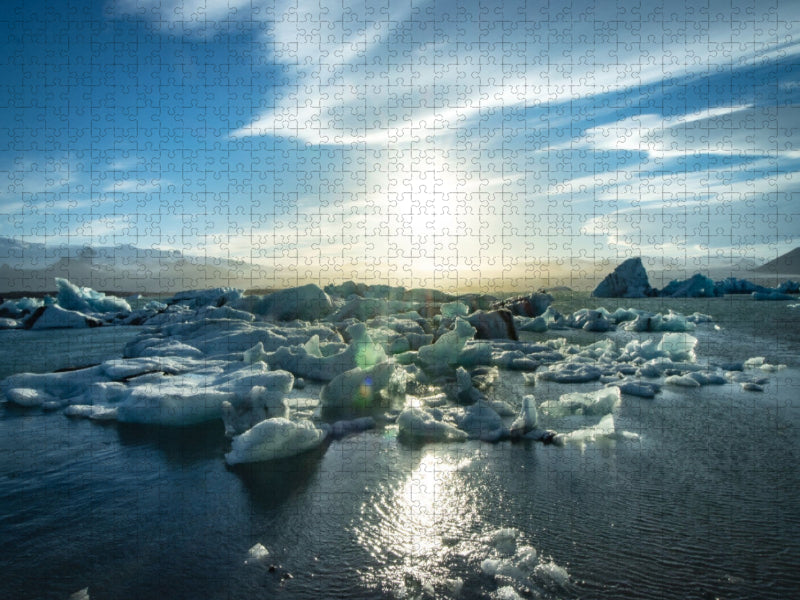 Jökulsarlon im Abendlicht - CALVENDO Foto-Puzzle'
