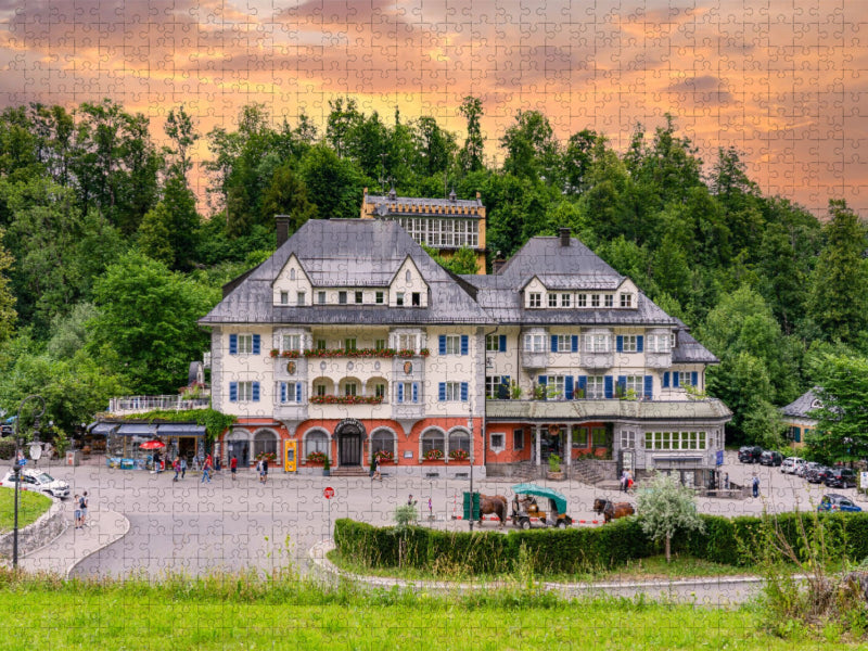 Blick auf die Alpseestraße in Hohenschwangau am Alpsee - CALVENDO Foto-Puzzle'