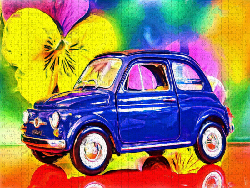 Der Fiat Nuova 500 aus Italien wurde von 1957 bis 1975 gebaut. 2000 Teile Puzzle quer - CALVENDO Foto-Puzzle'