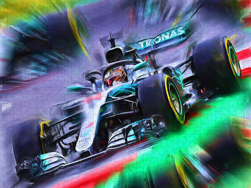 Lewis Hamilton jagt recht erfolgreich die vielen Rekorde des legendären Michael Schumacher - CALVENDO Foto-Puzzle'