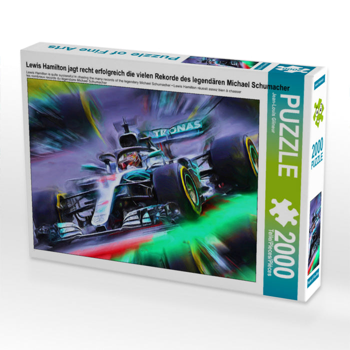 Lewis Hamilton jagt recht erfolgreich die vielen Rekorde des legendären Michael Schumacher 2000 Teile Puzzle quer - CALVENDO Foto-Puzzle'