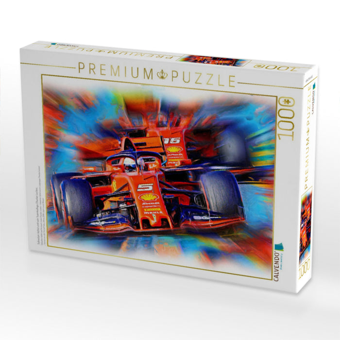 Sebastian Vettel und sein Teamkollege Charles Leclerc - CALVENDO Foto-Puzzle'