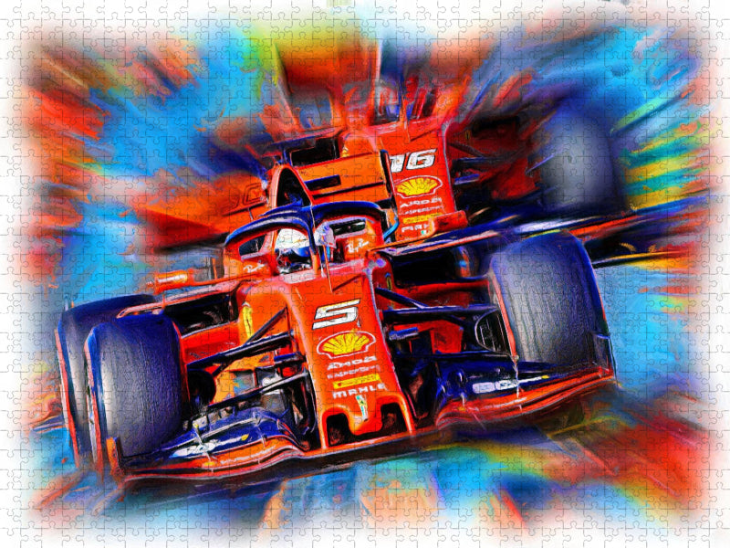 Sebastian Vettel und sein Teamkollege Charles Leclerc - CALVENDO Foto-Puzzle'