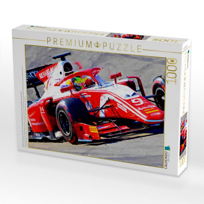 Mick Schumacher, der Sohn der Legende Michael Schumacher, startete in der Formel 2. - CALVENDO Foto-Puzzle'
