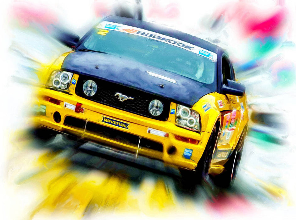 Beim Einsatz im Motorsport profitiert der Ford Mustang von extremer Leistung. - CALVENDO Foto-Puzzle'