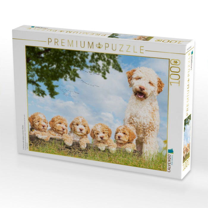 5 Wochen alte Welpen mit ihrer Mutter - CALVENDO Foto-Puzzle'