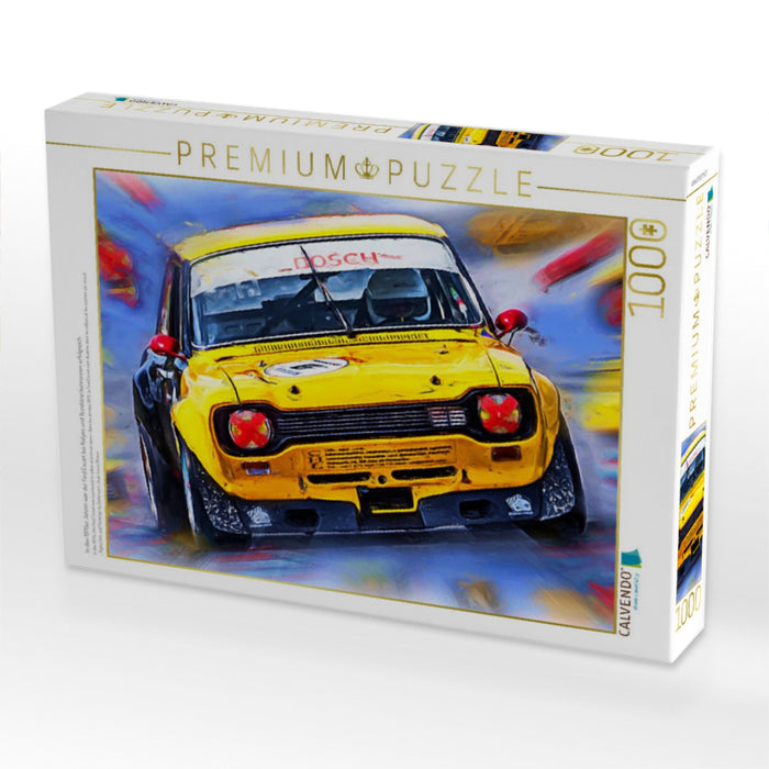 In den 1970er Jahren war der Ford Escort bei Rallyes und Rundstreckenrennen erfolgreich - CALVENDO Foto-Puzzle'