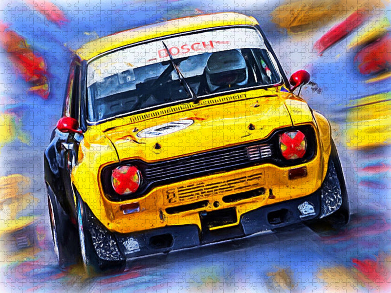In den 1970er Jahren war der Ford Escort bei Rallyes und Rundstreckenrennen erfolgreich - CALVENDO Foto-Puzzle'