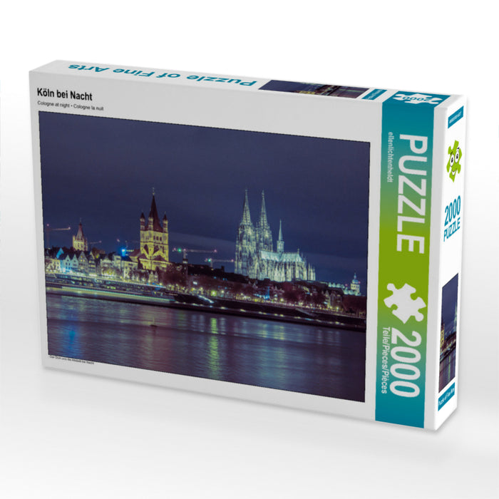 Köln bei Nacht 2000 Teile Puzzle quer - CALVENDO Foto-Puzzle'