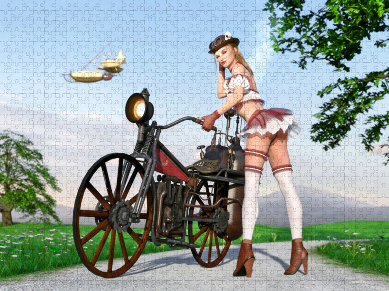 Dampfbikerin - CALVENDO Foto-Puzzle'