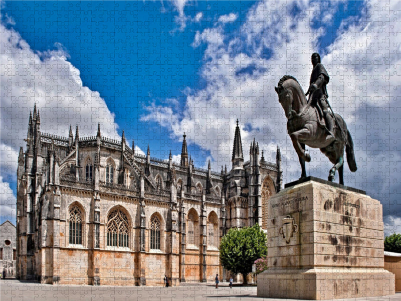 Batalha Monastery with Equestrian Statue - CALVENDO Photo Puzzle 