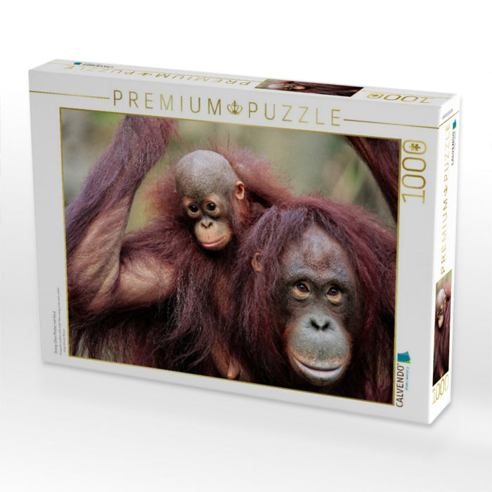 Orang-Utan Mutter mit Kind - CALVENDO Foto-Puzzle'