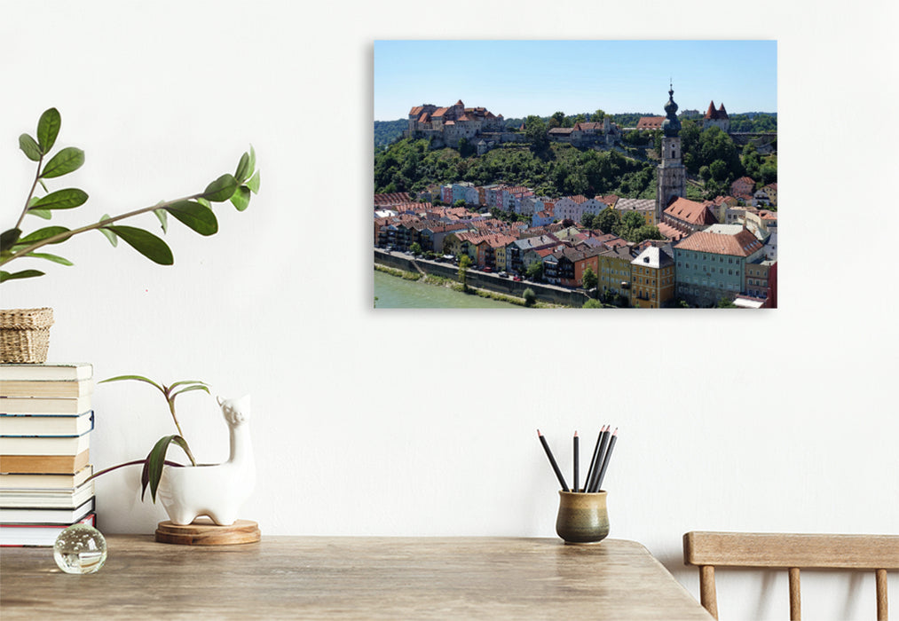 Premium textile canvas Premium textile canvas 120 cm x 80 cm landscape A motif from the calendar Inn-Salzach region - culture and nature 