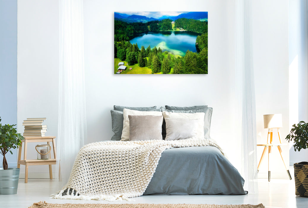 Premium textile canvas Premium textile canvas 120 cm x 80 cm across Freibergsee 