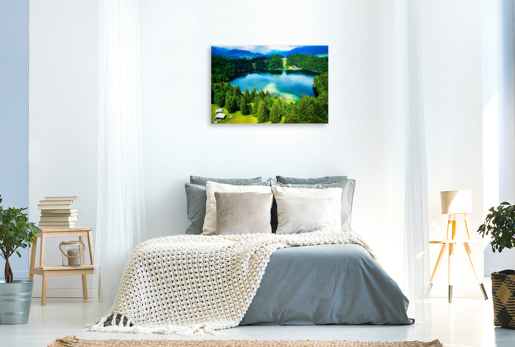 Premium textile canvas Premium textile canvas 120 cm x 80 cm across Freibergsee 