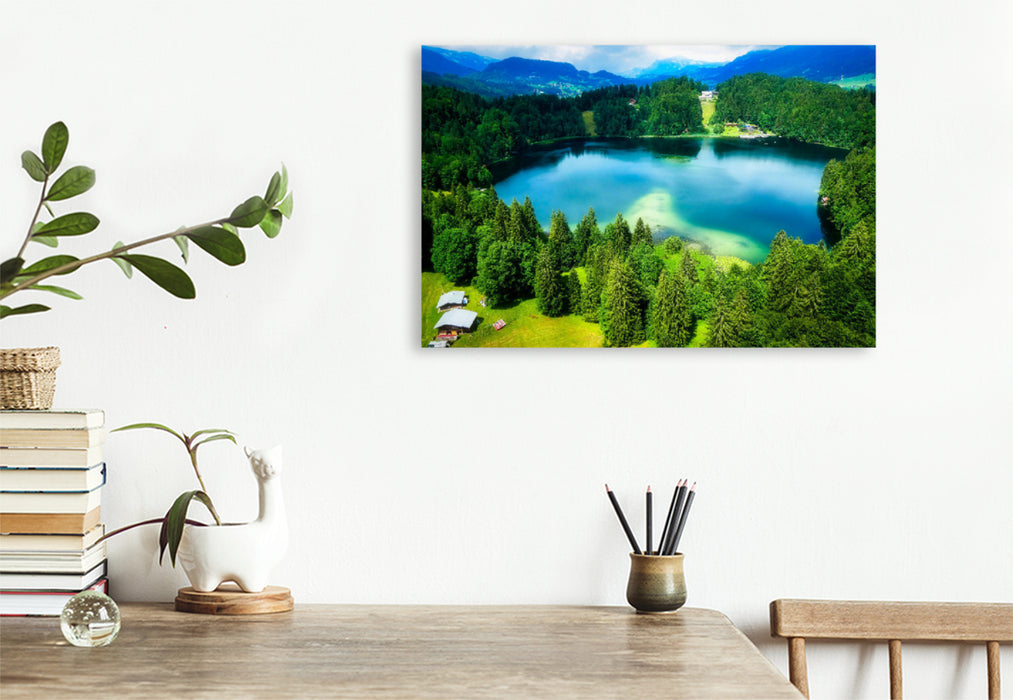 Premium textile canvas Premium textile canvas 120 cm x 80 cm across Freibergsee 