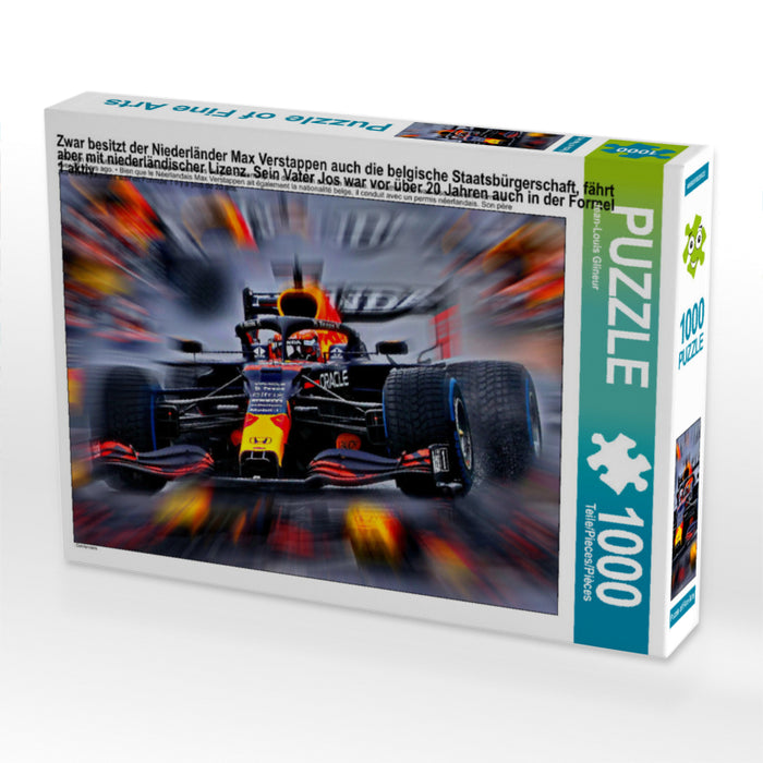 The Dutchman Max Verstappen also has Belgian citizenship, but drives with a Dutch license. His father Jos was also active in Formula 1 over 20 years ago. - CALVENDO photo puzzle 