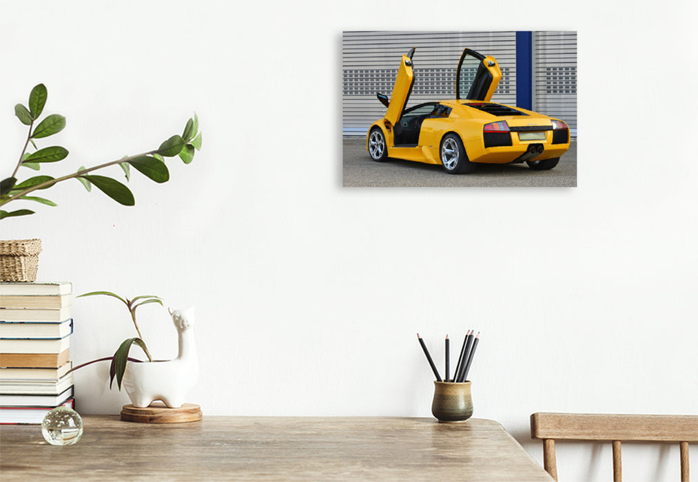 Premium textile canvas Premium textile canvas 120 cm x 80 cm across A motif from the calendar THE YELLOW BULL - Lamborghini Murciélago 