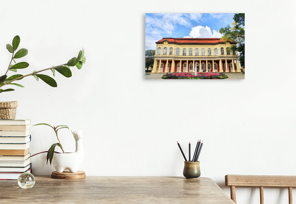 Premium textile canvas Premium textile canvas 120 cm x 80 cm landscape Orangery in the castle garden 