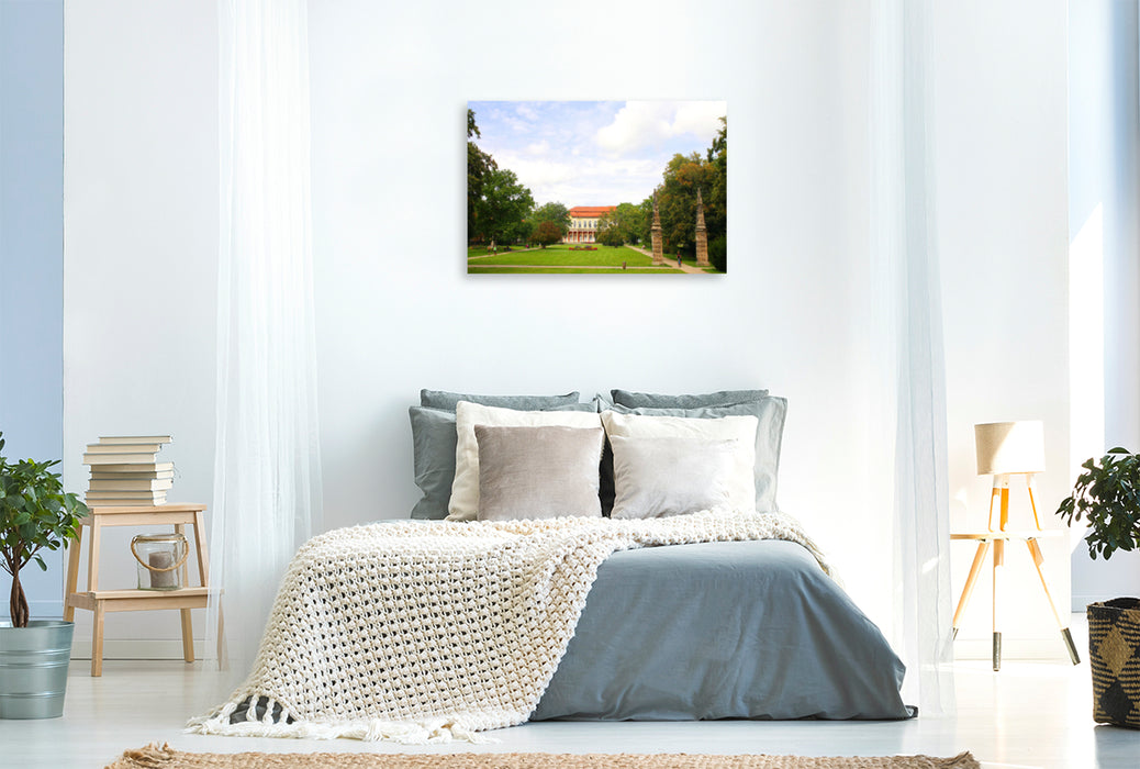 Premium textile canvas Premium textile canvas 120 cm x 80 cm landscape castle garden 