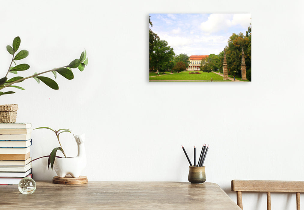 Premium textile canvas Premium textile canvas 120 cm x 80 cm landscape castle garden 